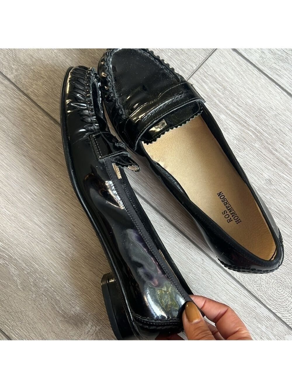 Ros Hommeeson black patent leather penny style classic slip on loafers size 6 - Picture 8 of 10